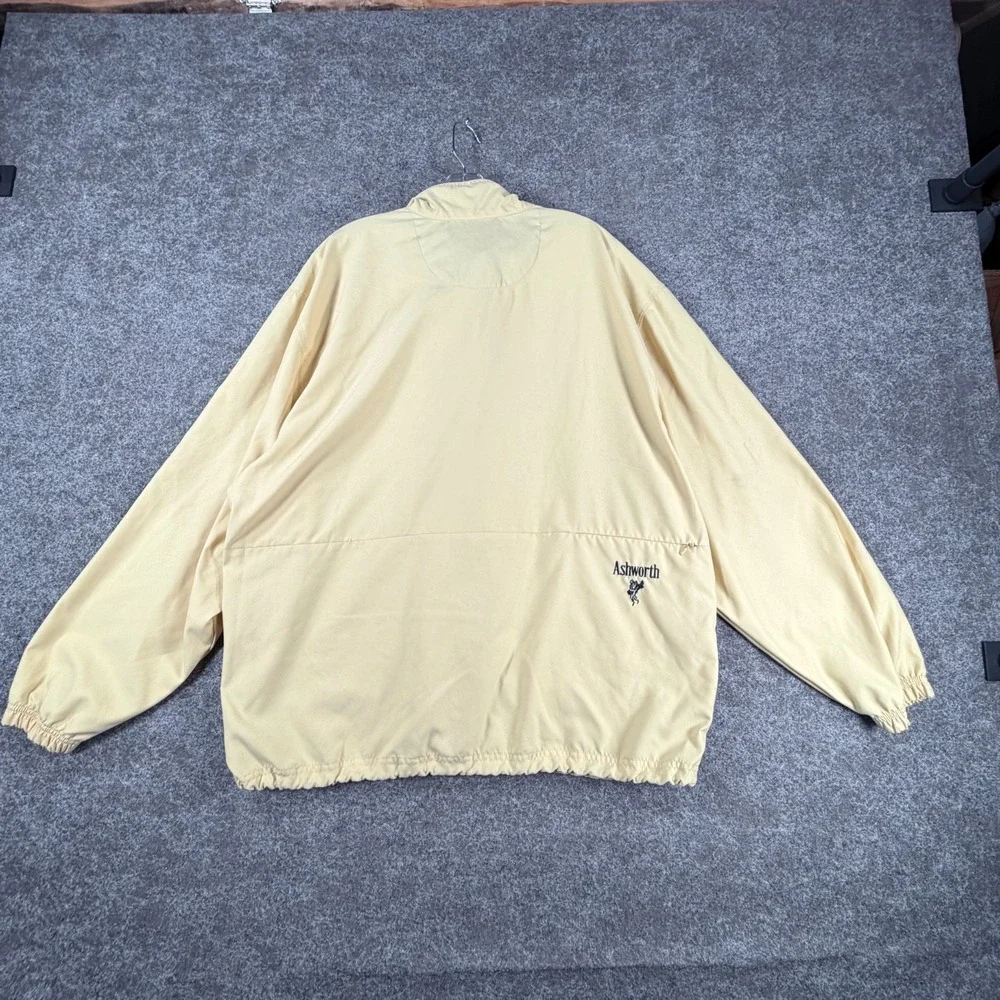 Ashworth 1/4 Zip Pullover Golf Jacket Mens‎ XL Yellow Nano-Tex Waster Resistant